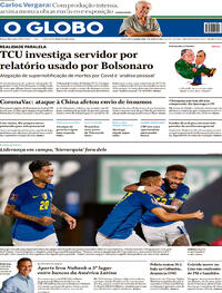 Capa do jornal O Globo 09/06/2021