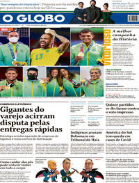 Capa do jornal O Globo 09/08/2021
