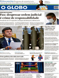 Capa do jornal O Globo 09/09/2021