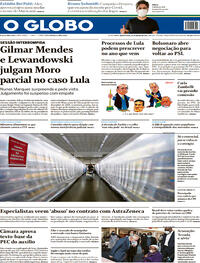 Capa do jornal O Globo 10/03/2021