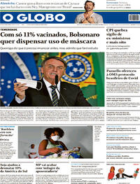 Capa do jornal O Globo 11/06/2021