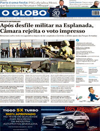 Capa do jornal O Globo 11/08/2021