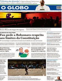 Capa do jornal O Globo 13/07/2021