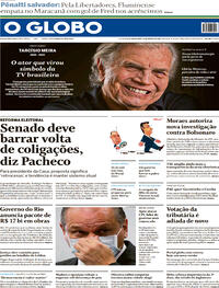 Capa do jornal O Globo 13/08/2021