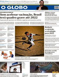 Capa do jornal O Globo 14/03/2021
