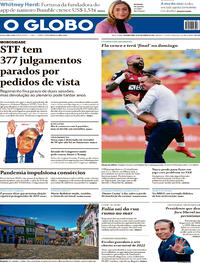 Capa do jornal O Globo 15/02/2021