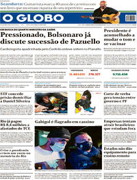 Capa do jornal O Globo 15/03/2021