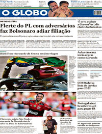Capa do jornal O Globo 15/11/2021