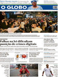 Capa do jornal O Globo 16/02/2021