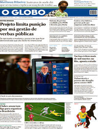 Capa do jornal O Globo 16/06/2021