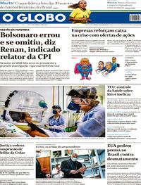 Capa do jornal O Globo 17/04/2021