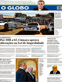 Capa do jornal O Globo 17/06/2021