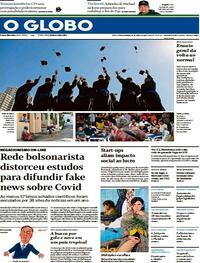 Capa do jornal O Globo 18/07/2021