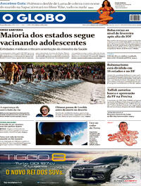 Capa do jornal O Globo 18/09/2021