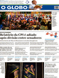 Capa do jornal O Globo 18/10/2021