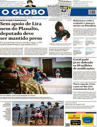 Capa do jornal O Globo 19/02/2021