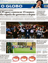 Capa do jornal O Globo 19/04/2021