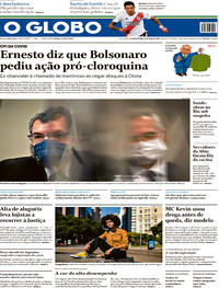 Capa do jornal O Globo 19/05/2021