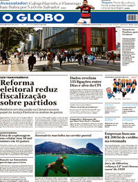 Capa do jornal O Globo 19/07/2021