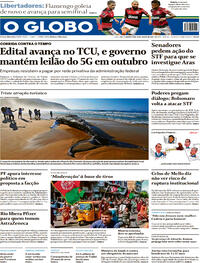 Capa do jornal O Globo 19/08/2021