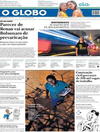 Capa do jornal O Globo 19/09/2021