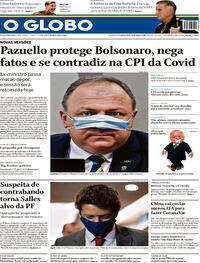 Capa do jornal O Globo 20/05/2021
