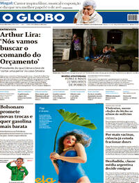 Capa do jornal O Globo 21/02/2021