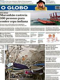 Capa do jornal O Globo 21/05/2021
