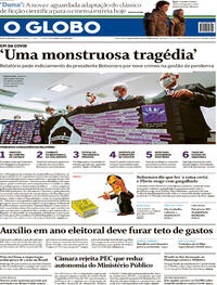Capa do jornal O Globo 21/10/2021
