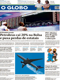 Capa do jornal O Globo 23/02/2021