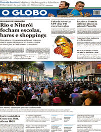 Capa do jornal O Globo 23/03/2021