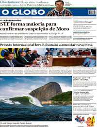 Capa do jornal O Globo 23/04/2021