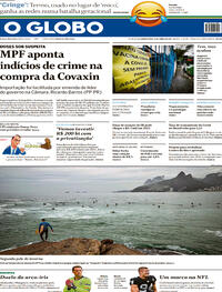 Capa do jornal O Globo 23/06/2021