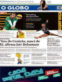 Capa do jornal O Globo 23/07/2021