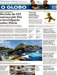 Capa do jornal O Globo 24/02/2021