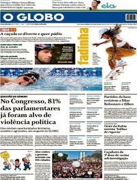 Capa do jornal O Globo 25/07/2021