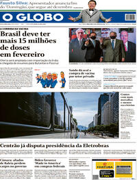 Capa do jornal O Globo 26/01/2021
