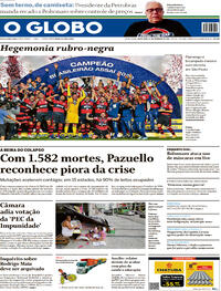 Capa do jornal O Globo 26/02/2021