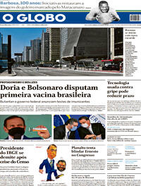 Capa do jornal O Globo 27/03/2021