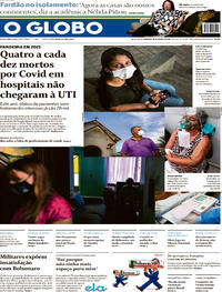 Capa do jornal O Globo 28/03/2021