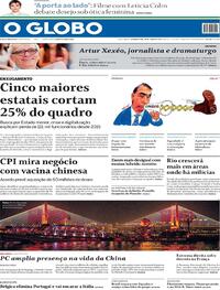 Capa do jornal O Globo 28/06/2021