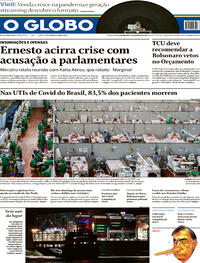 Capa do jornal O Globo 29/03/2021