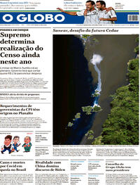 Capa do jornal O Globo 29/04/2021
