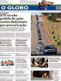 Capa do jornal O Globo 29/06/2021