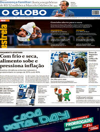 Capa do jornal O Globo 29/07/2021