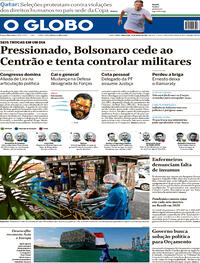 Capa do jornal O Globo 30/03/2021