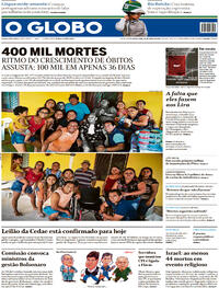 Capa do jornal O Globo 30/04/2021