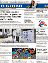 Capa do jornal O Globo 30/06/2021