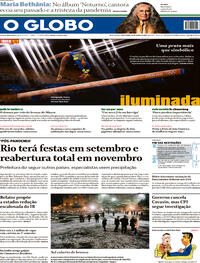 Capa do jornal O Globo 30/07/2021