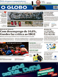Capa do jornal O Globo 31/07/2021